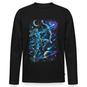 Archery Archer Constellation - Men's Premium Organic Long Sleeve Shirt - black - Front - Nico (187cm)
