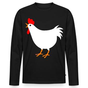 Nur ein Hühnerliebhaber und ein Witz-Farm-Tier - Männer Premium Bio Langarmshirt - Schwarz - Vorne - Nico (187cm)