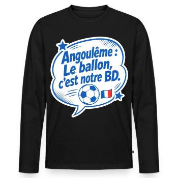 Angoulême BD Foot - Männer Premium Bio Langarmshirt - Schwarz - Vorne - Nico (187cm)