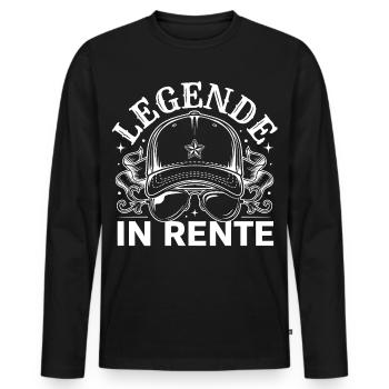 Legende Im Ruhestand Cap-Design - Männer Premium Bio Langarmshirt - Schwarz - Vorne - Nico (187cm)