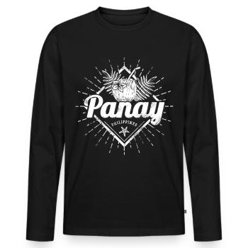 Panay Philippines Vintage Island Filipino Souvenir - Men's Premium Organic Long Sleeve Shirt - black - Front - Nico (187cm)