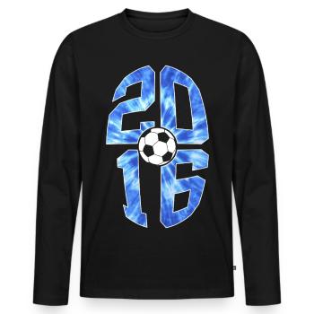 10 ANS DE NAISSANCE EN FOOTBALL 2016 10E ANNIVERSAIRE - T-shirt manches longues Premium bio Homme - noir - Devant - Nico (187cm)