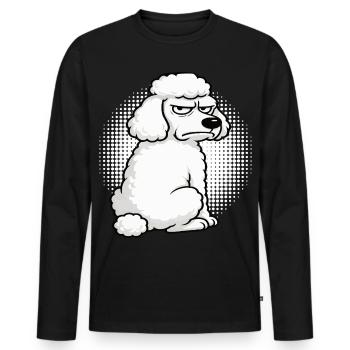 Caniche Caniche Propriétaire Caniche Amoureux Caniche Chien - T-shirt manches longues Premium bio Homme - noir - Devant - Nico (187cm)