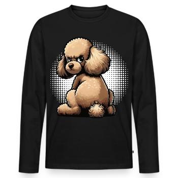 Caniche Caniche Propriétaire Caniche Amoureux Caniche Chien - T-shirt manches longues Premium bio Homme - noir - Devant - Nico (187cm)
