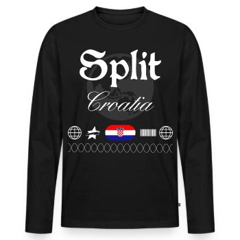 Split Kroatien Streetwear Reise Souvenir - Männer Premium Bio Langarmshirt - Schwarz - Vorne - Nico (187cm)