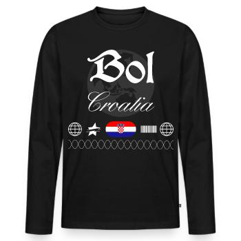 Bol Kroatien Streetwear Reise Souvenir - Männer Premium Bio Langarmshirt - Schwarz - Vorne - Nico (187cm)