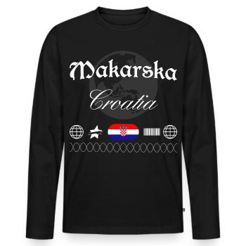 Makarska Kroatien Streetwear Reise Souvenir - Männer Premium Bio Langarmshirt - Schwarz - Vorne - Nico (187cm)