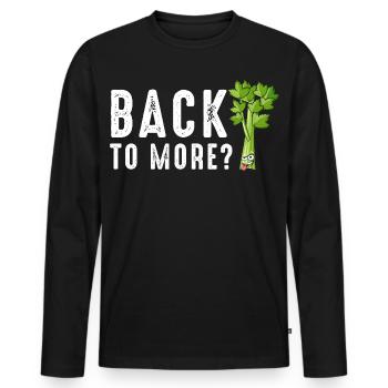 Retour à plus de céleri - T-shirt manches longues Premium bio Homme - noir - Devant - Nico (187cm)