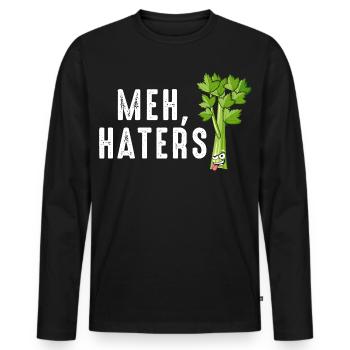 Bof, Tee des détracteurs du céleri - T-shirt manches longues Premium bio Homme - noir - Devant - Nico (187cm)