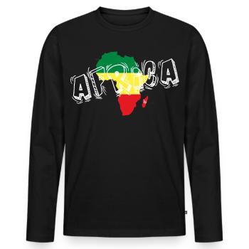 africa_3_white - T-shirt manches longues Premium bio Homme - noir - Devant - Nico (187cm)