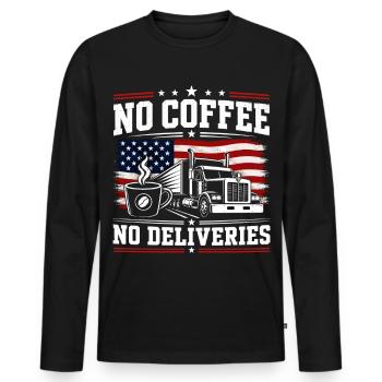 Caffeine Trucks & Transportation - Men's Premium Organic Long Sleeve Shirt - black - Front - Nico (187cm)