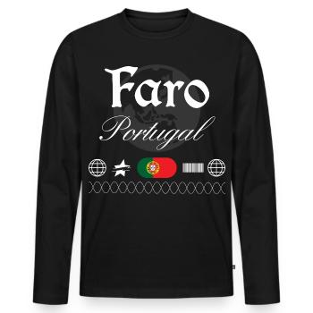Faro Portugal Streetwear Reise Souvenir - Männer Premium Bio Langarmshirt - Schwarz - Vorne - Nico (187cm)