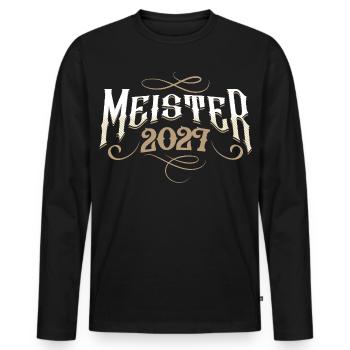 Champion 2027 - T-shirt manches longues Premium bio Homme - noir - Devant - Nico (187cm)