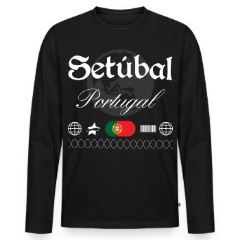 Setúbal Portugal Streetwear Reise Souvenir - Männer Premium Bio Langarmshirt - Schwarz - Vorne - Nico (187cm)