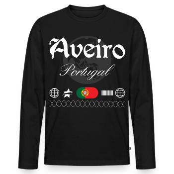 Aveiro Portugal Streetwear Reise Souvenir - Männer Premium Bio Langarmshirt - Schwarz - Vorne - Nico (187cm)