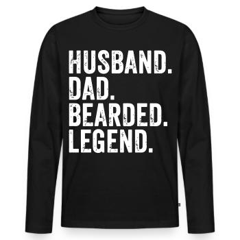 Gift for bearded husbands and bearded dads - Men's Premium Organic Long Sleeve Shirt - black - Front - Nico (187cm)