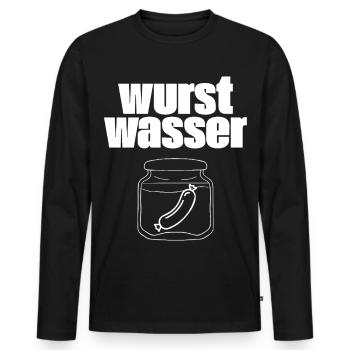 Sausage water - Men's Premium Organic Long Sleeve Shirt - black - Front - Nico (187cm)