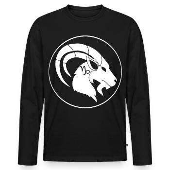 Sternzeichen Steinbock (weiß) - Männer Premium Bio Langarmshirt - Schwarz - Vorne - Nico (187cm)
