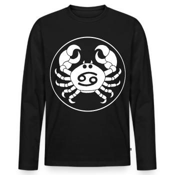 Cancer Star Sign (White) - Men's Premium Organic Long Sleeve Shirt - black - Front - Nico (187cm)