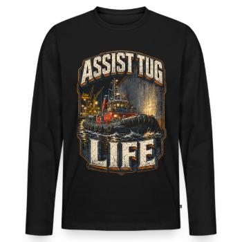 Schleppschiffe Schlepper Assist Tug Life - Männer Premium Bio Langarmshirt - Schwarz - Vorne - Nico (187cm)