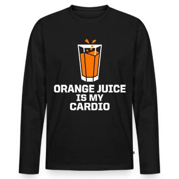 Orange Juice Cardio - Men's Premium Organic Long Sleeve Shirt - black - Front - Nico (187cm)
