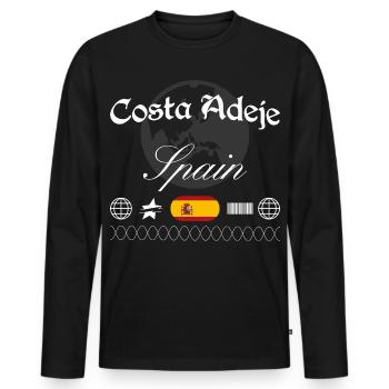 Costa Adeje Spanien Streetwear Reise Souvenir - Männer Premium Bio Langarmshirt - Schwarz - Vorne - Nico (187cm)