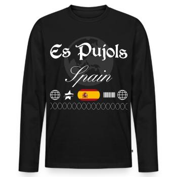 Es Pujols Spanien Streetwear Reise Souvenir - Männer Premium Bio Langarmshirt - Schwarz - Vorne - Nico (187cm)