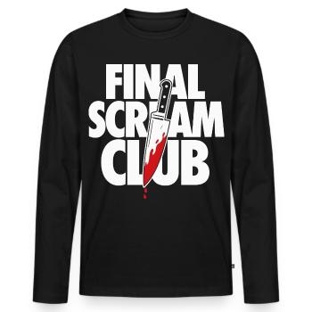 Final Scream Club Horror Design - Men's Premium Organic Long Sleeve Shirt - black - Front - Nico (187cm)
