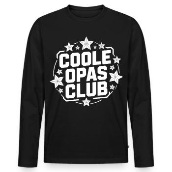 Stars rétro du Cool Grandpa Club - T-shirt manches longues Premium bio Homme - noir - Devant - Nico (187cm)