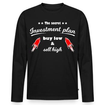 Plan d’investissement Rockets Imprimer - T-shirt manches longues Premium bio Homme - noir - Devant - Nico (187cm)