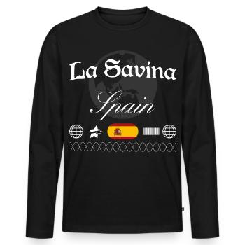 La Savina Spanien Streetwear Reise Souvenir - Männer Premium Bio Langarmshirt - Schwarz - Vorne - Nico (187cm)