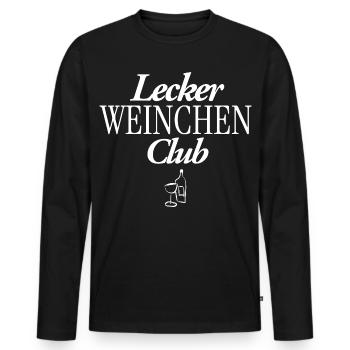 Lecker Weinchen Club - Männer Premium Bio Langarmshirt - Schwarz - Vorne - Nico (187cm)