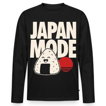 Onigiri de mode Kawaii au Japon - T-shirt manches longues Premium bio Homme - noir - Devant - Nico (187cm)