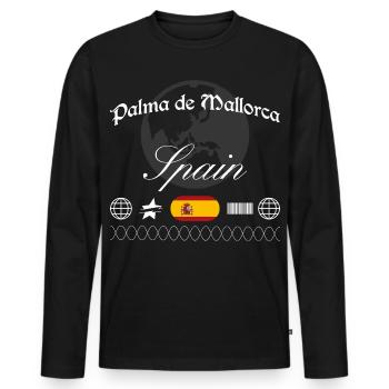 Palma de Mallorca Spanien Streetwear Souvenir - Männer Premium Bio Langarmshirt - Schwarz - Vorne - Nico (187cm)