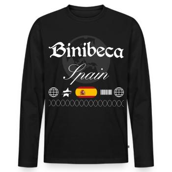 Binibeca Spanien Streetwear Reise Souvenir - Männer Premium Bio Langarmshirt - Schwarz - Vorne - Nico (187cm)