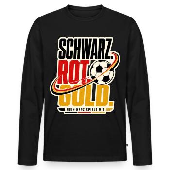 Schwarz Rot Gold Fußball 2026 - Men's Premium Organic Long Sleeve Shirt - black - Front - Nico (187cm)