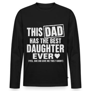 Papa a la meilleure fille - T-shirt manches longues Premium bio Homme - noir - Devant - Nico (187cm)