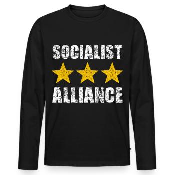 Socialist Alliance Stars Shirt - Men's Premium Organic Long Sleeve Shirt - black - Front - Nico (187cm)