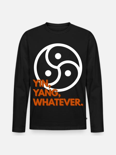 Yin, Yang, Whatever. - Männer Premium Bio Langarmshirt - Schwarz