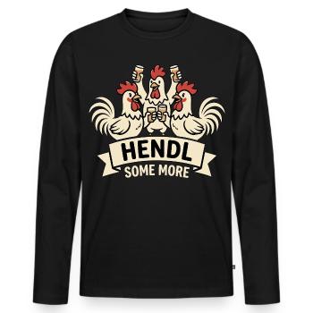 We Can Hendl This Beer Chicken Party - Men's Premium Organic Long Sleeve Shirt - black - Front - Nico (187cm)