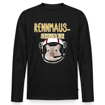 Süße Rennmaus Außerirdischer zweideutiger Witz - Männer Premium Bio Langarmshirt - Schwarz - Vorne - Nico (187cm)