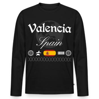 Valencia Spanien Streetwear Reise Souvenir - Männer Premium Bio Langarmshirt - Schwarz - Vorne - Nico (187cm)