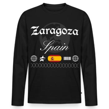 Zaragoza Spanien Streetwear Reise Souvenir - Männer Premium Bio Langarmshirt - Schwarz - Vorne - Nico (187cm)