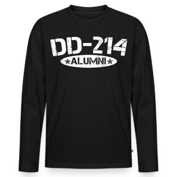 Ancien élève de DD214 Vétéran militaire à la retraite drôle - T-shirt manches longues Premium bio Homme - noir - Devant - Nico (187cm)