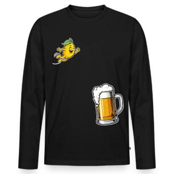 Ambiance drôle de fête au citron à la bière Radler - T-shirt manches longues Premium bio Homme - noir - Devant - Nico (187cm)
