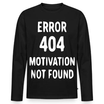 Fehlende Motivation 404 - Männer Premium Bio Langarmshirt - Schwarz - Vorne - Nico (187cm)