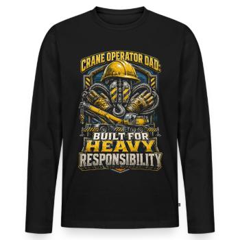 Crane Operator Crane Operator Father - Men's Premium Organic Long Sleeve Shirt - black - Front - Nico (187cm)