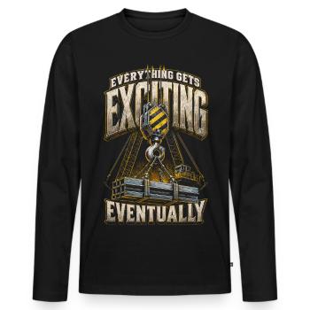 Crane Operator Crane Operator Everything Gets Exciting - Men's Premium Organic Long Sleeve Shirt - black - Front - Nico (187cm)