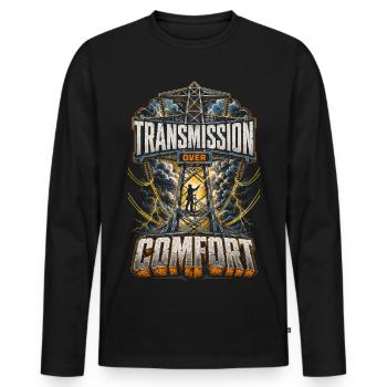 Câble : transmission plutôt que confort - T-shirt manches longues Premium bio Homme - noir - Devant - Nico (187cm)