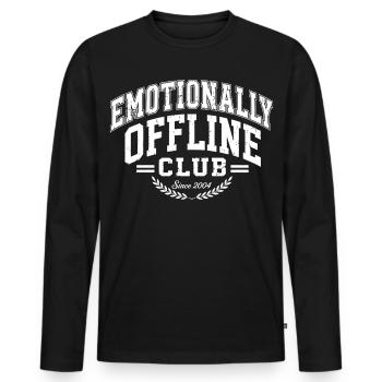 Club émotionnellement hors ligne - T-shirt manches longues Premium bio Homme - noir - Devant - Nico (187cm)